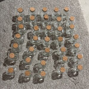 Set of heart Jars with Cork Lids (set of 35)